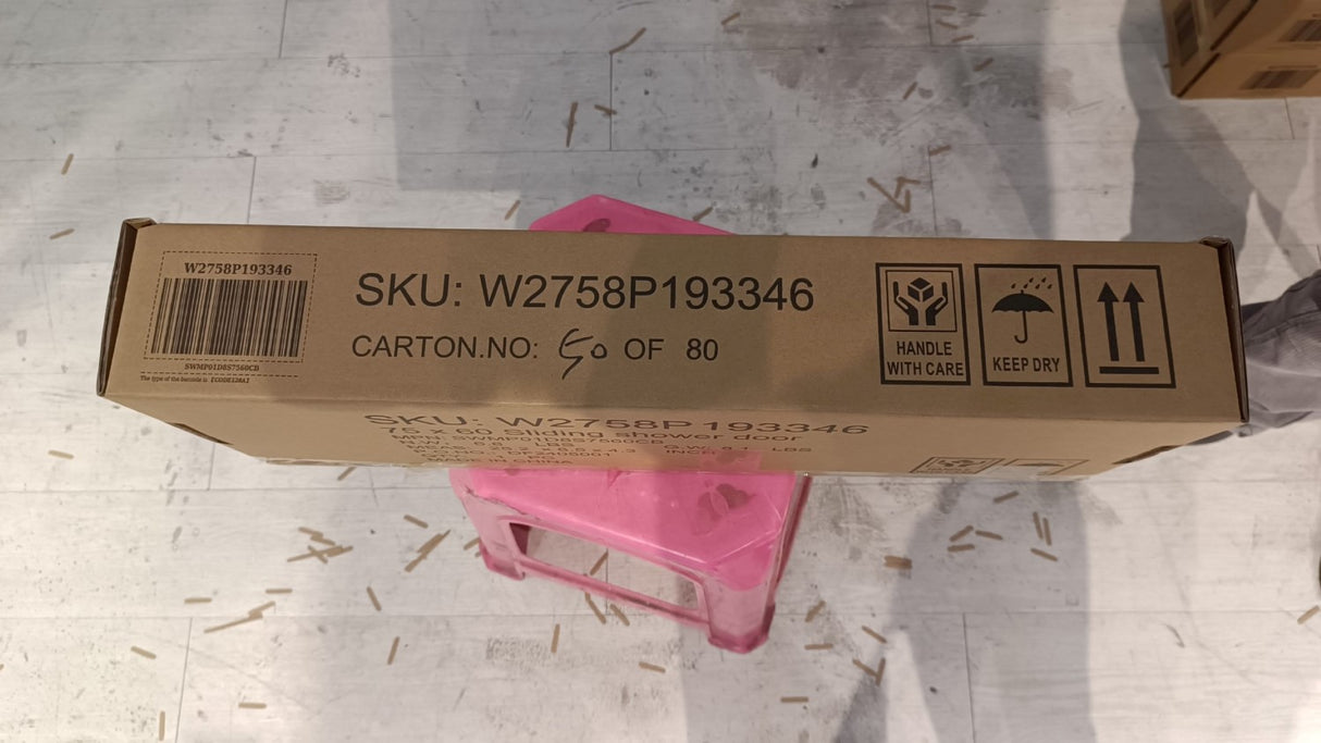 56-60 "wide x 75" high frameless double sliding shower door, 304 stainless steel chrome plated, 8mm thick SGCC tempered transpar - V.I.P Digital Presence