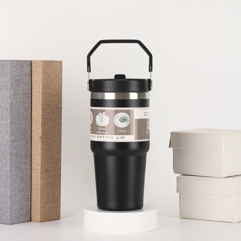 20oz30ozPortable Car Cup Stainless Steel Cup Travel Sports Water Bottle With Handle Cover Coffee Tumbler Cup - V.I.P Digital Presence