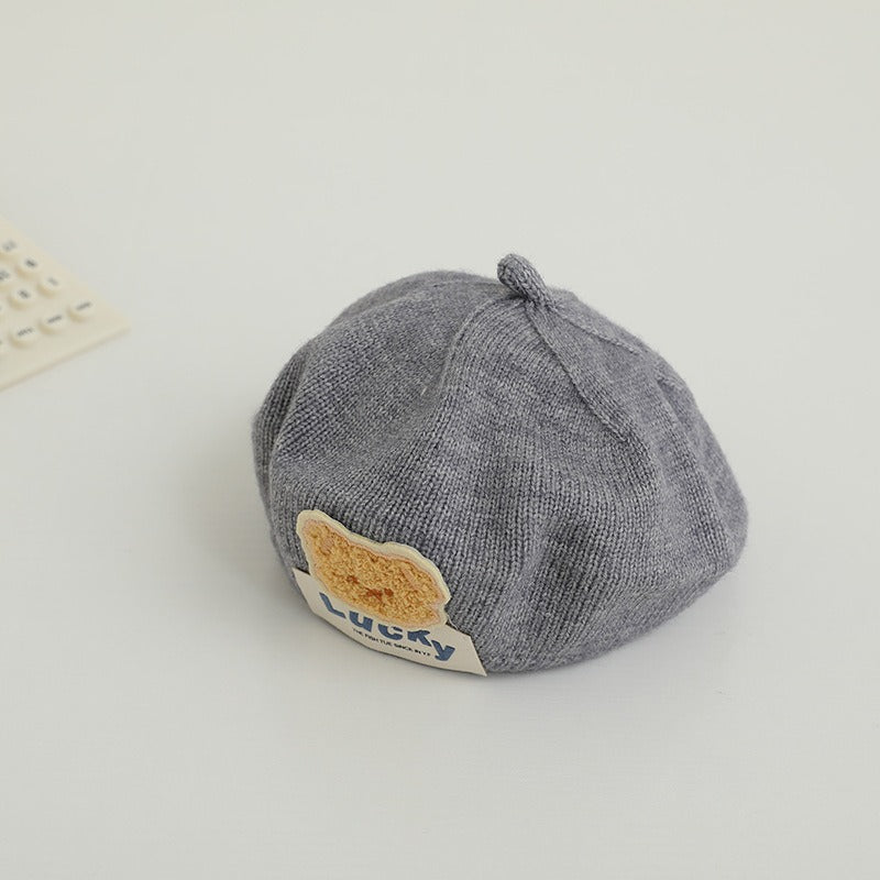 Children Spring and Autumn Beret Baby Cute Bear Hat Korean Version Male and Female Baby Corduroy Painter Hat - V.I.P Digital Presence