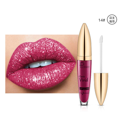 Pudaier Sip Glitter Flip Matte Pearl Lip Gloss Nonstick Diamond Lip Gloss - V.I.P Digital Presence