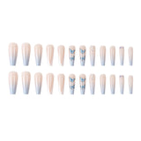 Ins Net Red With The Same Blue Butterfly Point Drill V-Shaped French Style Personality Trend Wearing Manicure Nail Patch - V.I.P Digital Presence