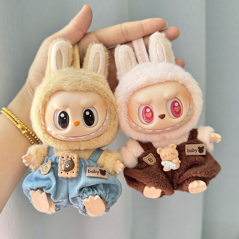 [Clothes Only] 1st/2nd generation Labubu clothes pendant Labubu sitting party baby clothes teddy bear suspenders cute pants - V.I.P Digital Presence