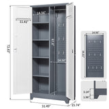 Metal storage cabinets, lockable cleaning tool cabinets, high broom tool organizers, and large storage cabinets in storage store - V.I.P Digital Presence