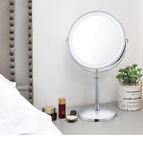 Dual sided 8" USB Wireless 1X&10X Rechargeable Vanity makeup mirror with lights - V.I.P Digital Presence