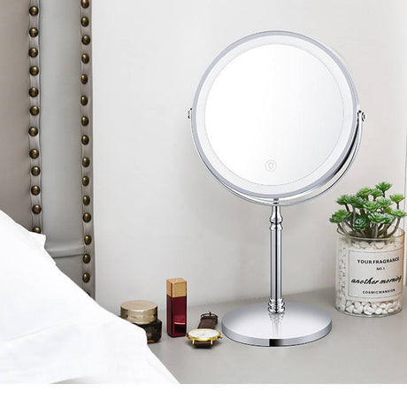 Dual sided 8" USB Wireless 1X&10X Rechargeable Vanity makeup mirror with lights - V.I.P Digital Presence