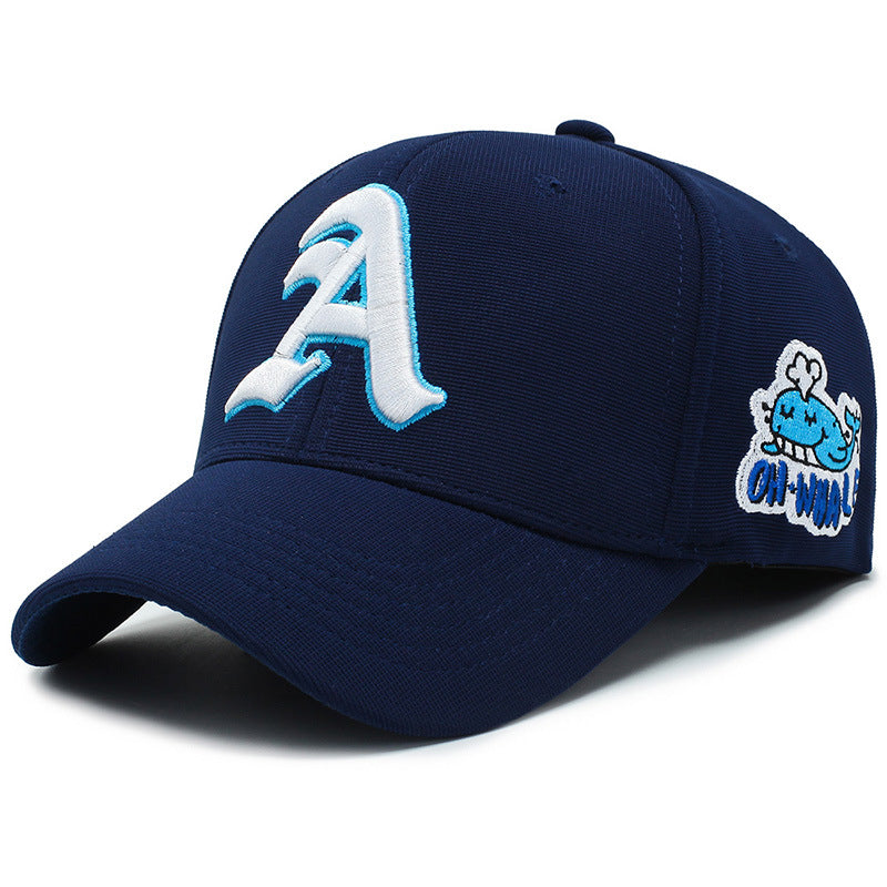 Fashion Gothic Letter A Side Whale Embroidery Baseball Caps Spring and Autumn Outdoor Adjustable Casual Hats Sunscreen Hat - V.I.P Digital Presence