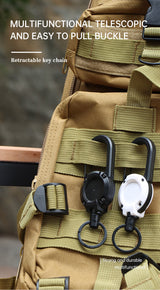 New Outdoor Automatic Retractable Wire Rope Luya Anti-theft Tactical Keychain Telescopic Keychain Retractable Hook Tool - V.I.P Digital Presence