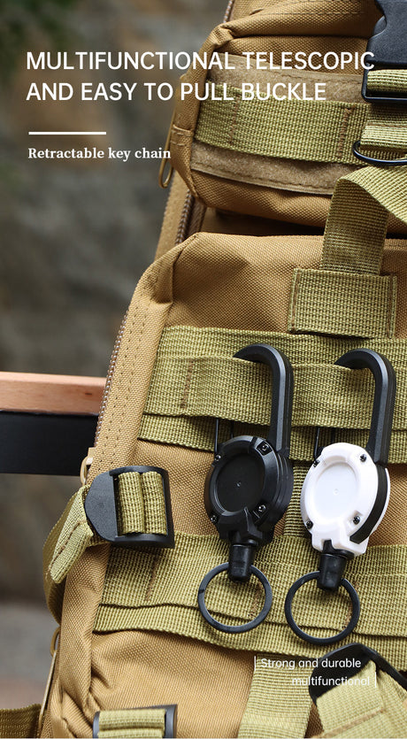 New Outdoor Automatic Retractable Wire Rope Luya Anti-theft Tactical Keychain Telescopic Keychain Retractable Hook Tool - V.I.P Digital Presence