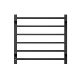 Towel Warmer 6 Bar Electric Heated Towel Rack Wall Mount Plug-in/Bath Towel Heater Matt-Black - Timer - V.I.P Digital Presence