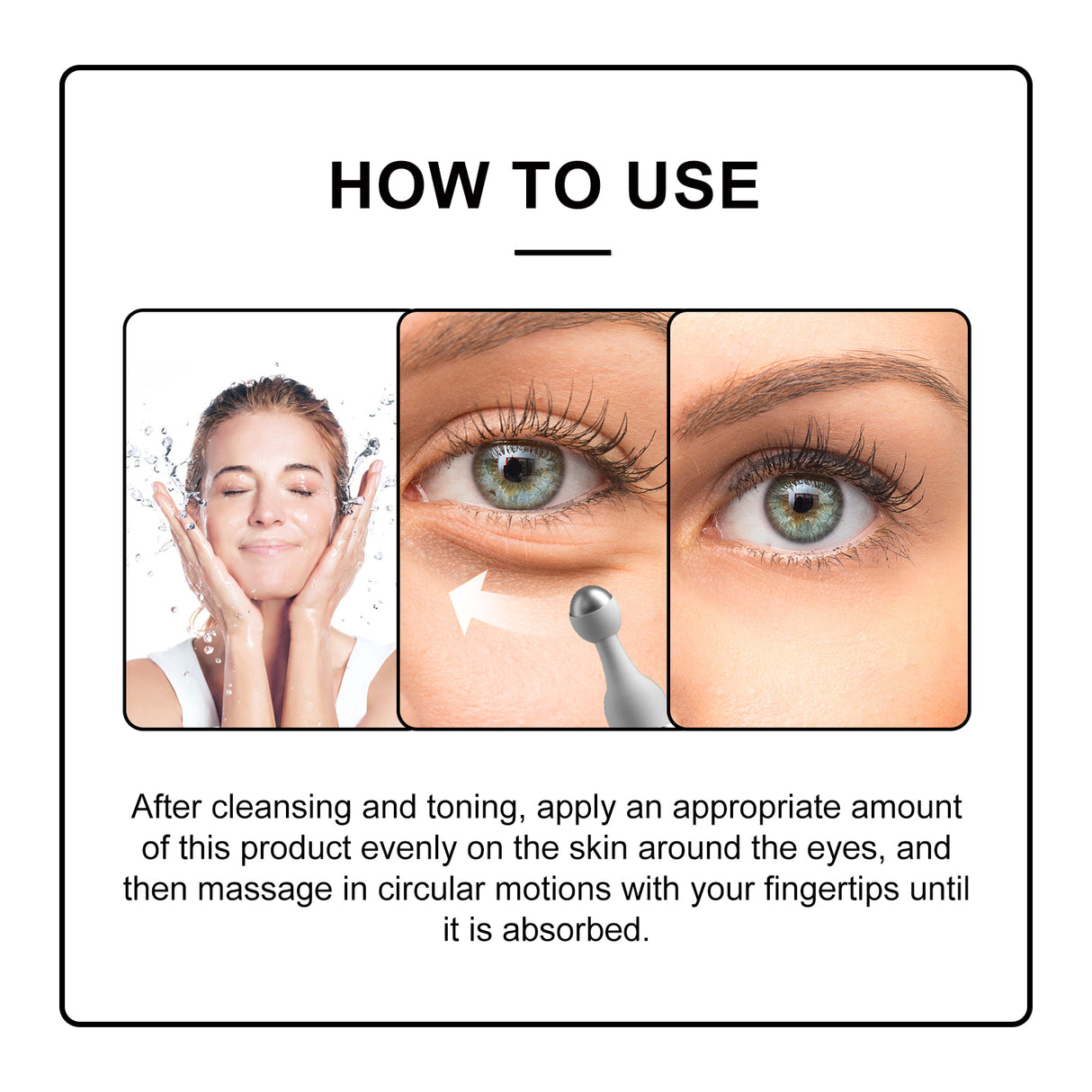 Eye Roller Eye Cream Ball Massage To Reduce Fine Lines, Bags, Puffiness And Dark Circles Around The Eyes