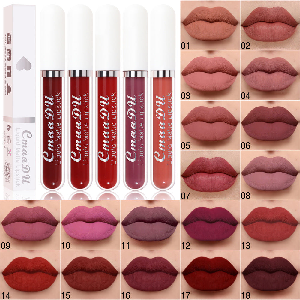 CmaaDu 18 Color Lipstick Matte Non-Stick Cup Waterproof Long Lasting Lip Gloss - V.I.P Digital Presence