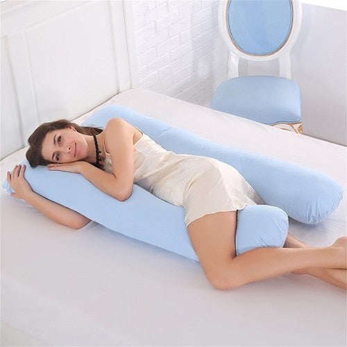 Almohada de embarazo, ropa de cama, almohada de cuerpo entero para embarazadas, cómoda almohada en forma de U, almohadas largas de apoyo para dormir de lado