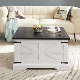 Farmhouse Coffee Table & End Table Barn design Center Table Rustic Cocktail Table with Hinged Lift Top and End Table - V.I.P Digital Presence
