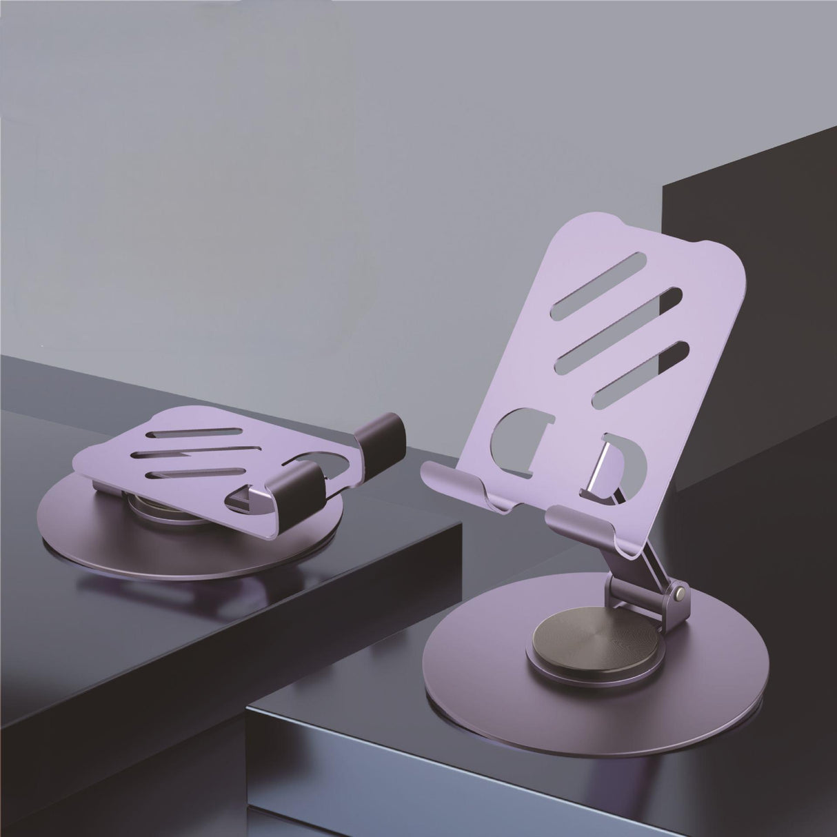 Aluminum alloy desktop phone holder with 360 degree rotation and folding, portable lazy all metal phone holder - V.I.P Digital Presence