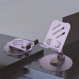 Aluminum alloy desktop phone holder with 360 degree rotation and folding, portable lazy all metal phone holder - V.I.P Digital Presence