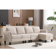 Convertible Sectional Sofa with Storage,L-shaped sofa,Four-seater sofa,Modern Linen Fabric Sectional Couches Beige - V.I.P Digital Presence