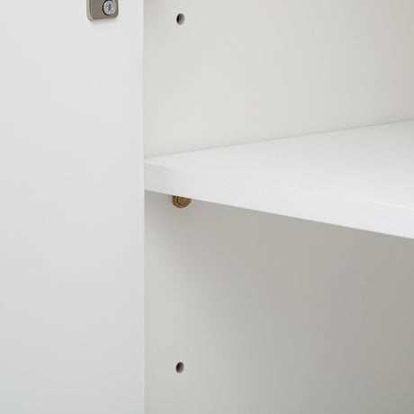 U-STYLE four door curved corner design wavy door panel cabinet with adjustable shelves - V.I.P Digital Presence