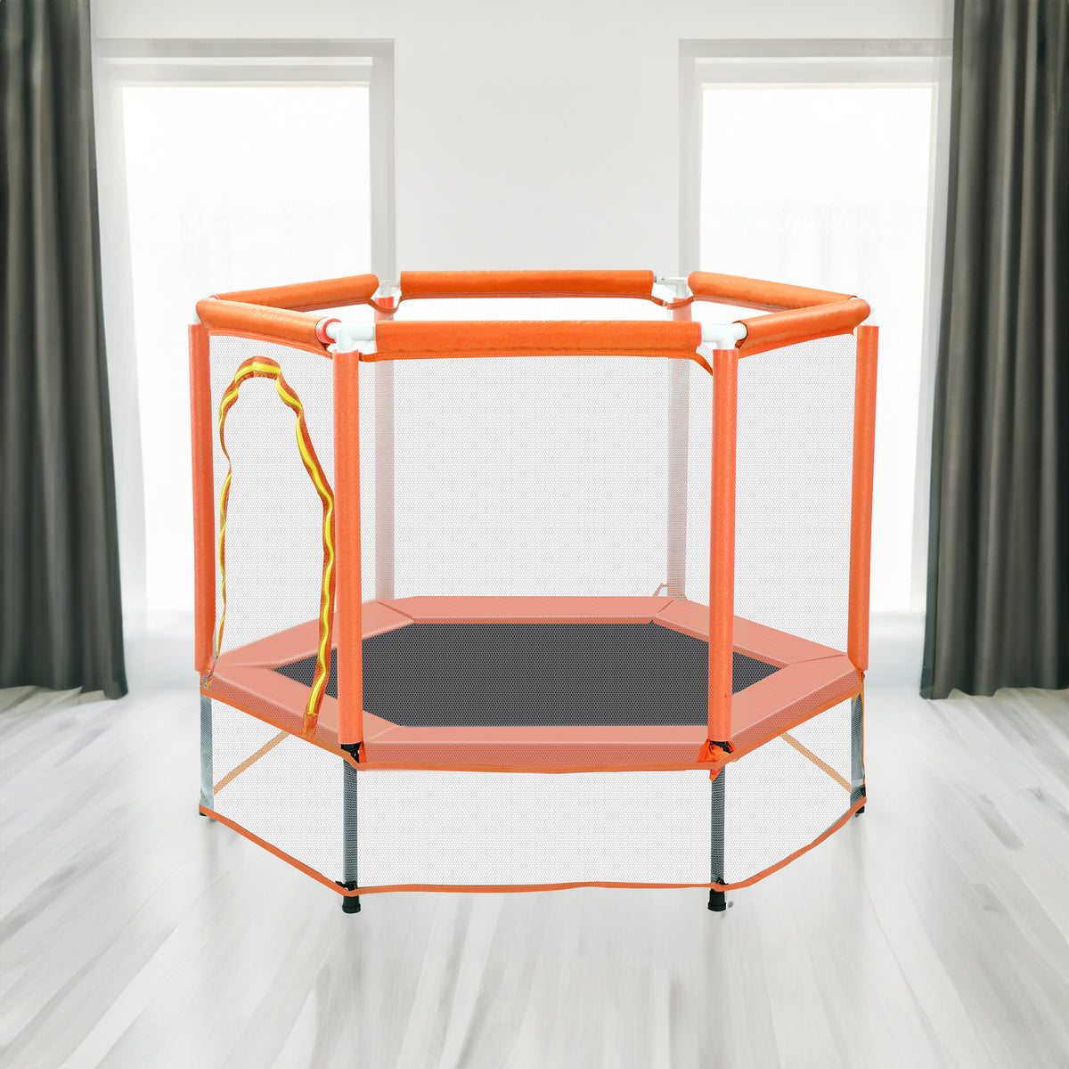 55'' Toddlers Trampoline with Safety Enclosure Net and Balls, Indoor Outdoor Mini Trampoline for Kids - V.I.P Digital Presence