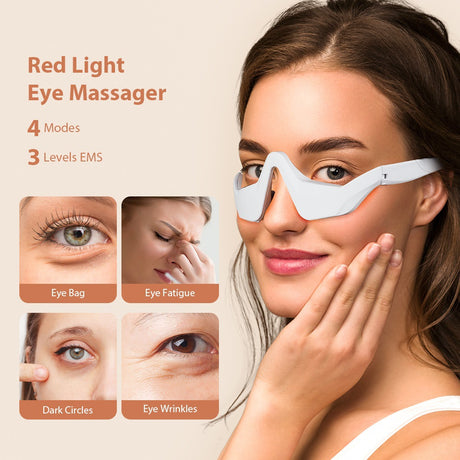Microcurrent Massaging Eye Beauty Device with EMS and Red Light for Eye Massage and Dark Circle Reduction - V.I.P Digital Presence