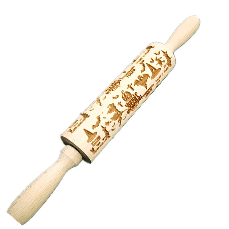 Wooden Rolling Pin Beechwood Laser Engraved Printed Rolling Pin Embossing Rolling Pin Christmas Flip Sugar Cookie Rolling Pin - V.I.P Digital Presence