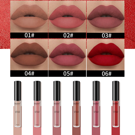 Velvet Matte Lip Glaze Suit Waterproof Non Stick Cup Color Fast Lipstick Lip Color - V.I.P Digital Presence