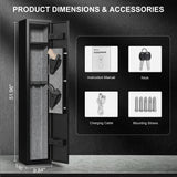 5 gun safes with 3 pistol pockets, quick access biometric adjustable heavy-duty gun rack mounted gun safes - V.I.P Digital Presence