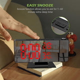 Home LED Projection Alarm Clock - Time, Temp Display, Backlight, Snooze - V.I.P Digital Presence