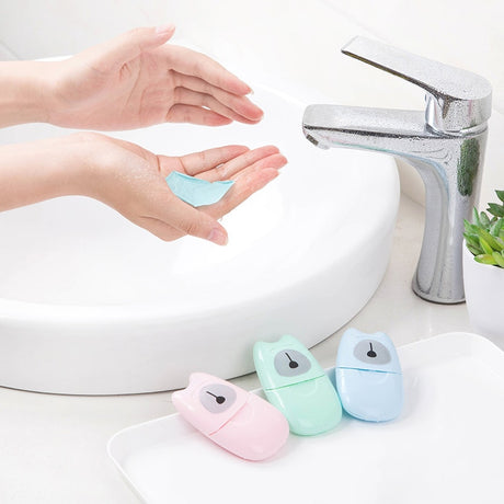 150pcs Disposable Boxed Paper Soap Travel Portable Hand Washing Box Scented Slice Sheets Mini Soap Paper Travel Makeup - V.I.P Digital Presence