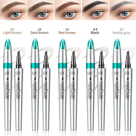 QIC Eyebrow Tattoo Pen Waterproof Fork Tip Eyebrow Ink Pen 4 Heads Liquid Eyebrow Pen - V.I.P Digital Presence