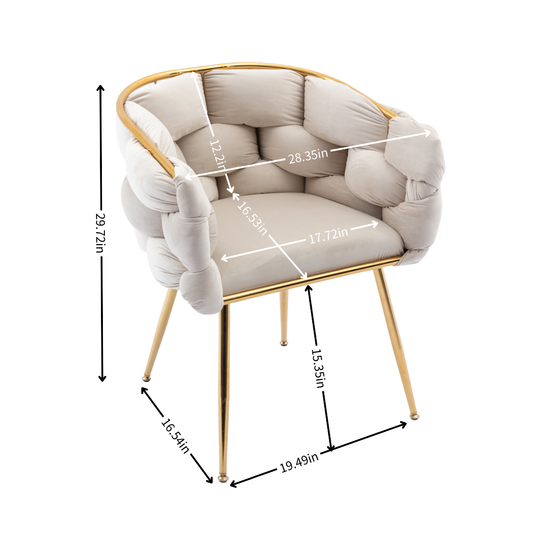 Luxury modern simple leisure velvet single sofa chair bedroom manicure table back chair beige - V.I.P Digital Presence