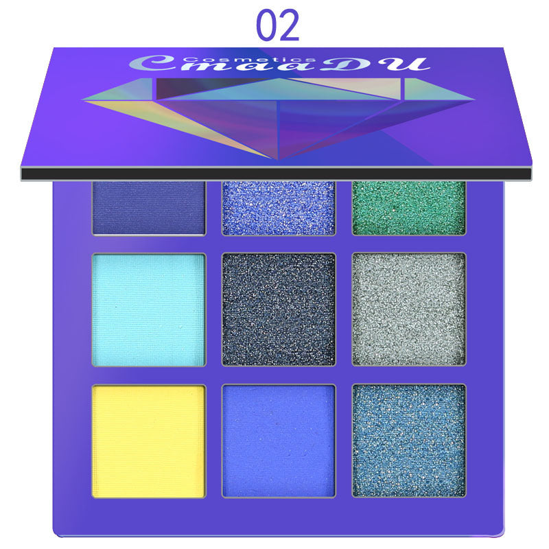 CmaaDu 9 Colors Eye Shadow Diamond Shine Eyeshadow Palette Shiny Highlight Eyeshadow - V.I.P Digital Presence