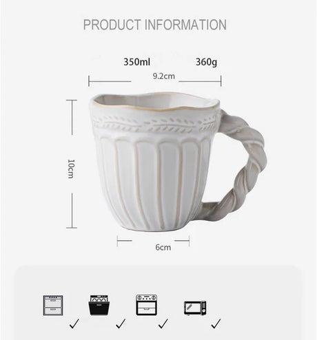 350MLCreative personality mug breakfast cereal milk cute ceramic cup daily household large-capacity insulated coffee oatmeal cup - V.I.P Digital Presence