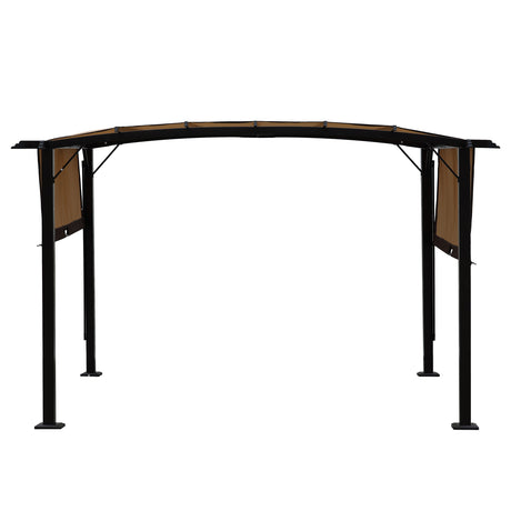 12 x 9 Ft Outdoor Pergola Patio Gazebo,Retractable Shade Canopy,Steel Frame Grape Gazebo,Sunshelter Pergola for Gardens - V.I.P Digital Presence