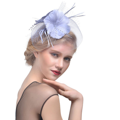 WELROG Feather Cap Lady Cocktail Dinner Party Fedoras Wedding Bridal Mesh Veil Hats Vintage Sombreros Chapeau Fascinators Hat - V.I.P Digital Presence