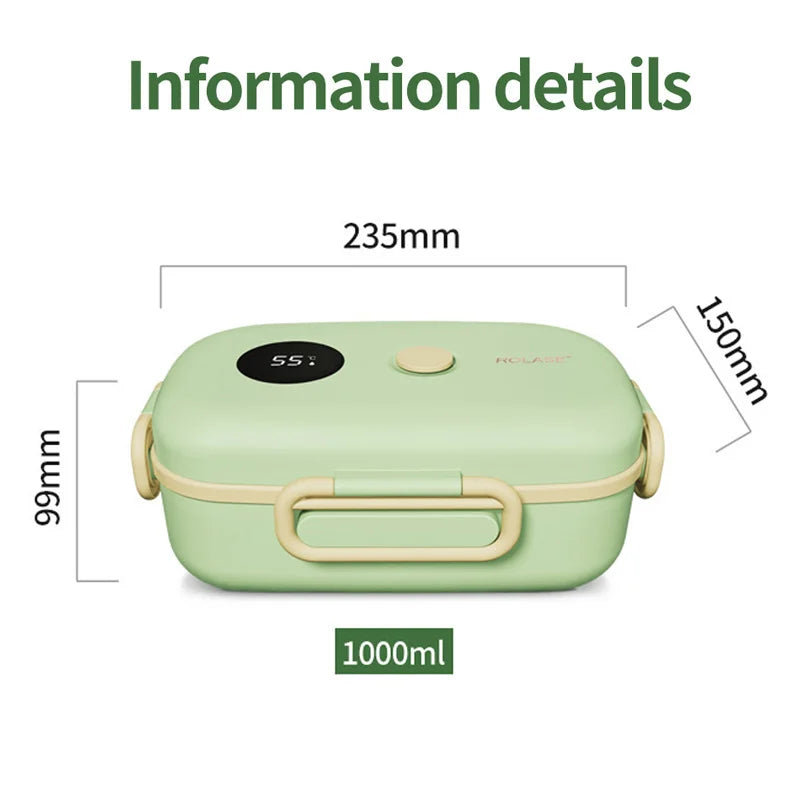 New Smart LCD Temperature Digital Display Insulated Lunch Box Portable Electric Lunch Box Lunch Box Suitable for Outdoor Travel - V.I.P Digital Presence