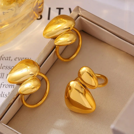 Geometric Irregular Smooth Open Ring Stainless Steel Plated Ring - V.I.P Digital Presence