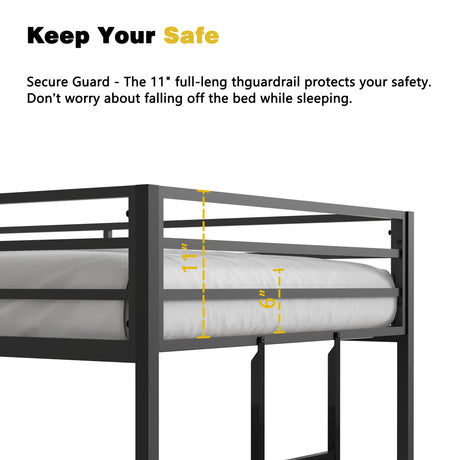 Adam Twin over Twin Metal Bunk, Black - V.I.P Digital Presence