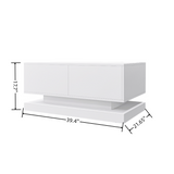 High Glossy Coffee Table with 2 Drawers have RGB Led Light with Buletooth Control