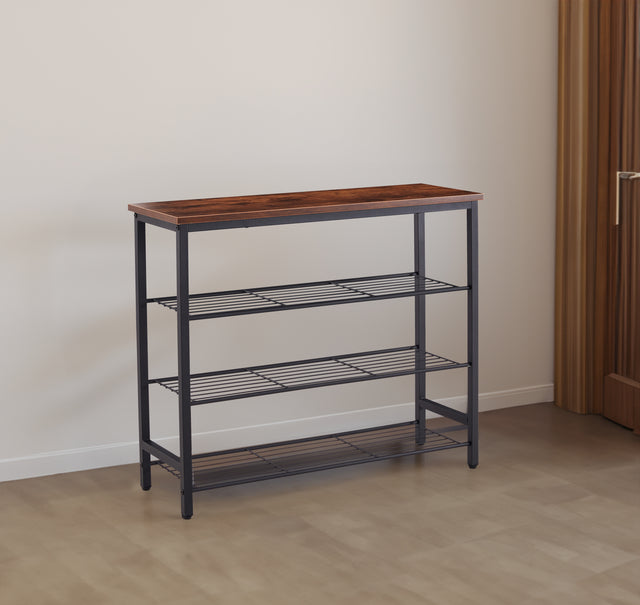 DN 4-Tier Metal Shoe Rack, Modern Multifunctional Shoe Storage Shelf with MDF Top Board, 1 pc per carton - V.I.P Digital Presence