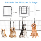16 Panels Dog Playpen for outdoor,yard,camping,24"Height dog fence with 2 doors. - V.I.P Digital Presence