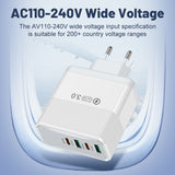 4-in-1 2USB+2PD mobile charger, tablet plug, super fast charging multi port plug