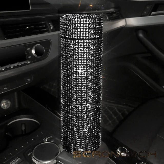 Bling Rhinestone Thermos Bottle Insulated Double Wall Stainless Steel Water Bottle Coffee Travel Car Coffee Mug Cup Vacuum Flask - V.I.P Digital Presence