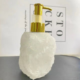1 PCS Natural Pink Crystal Stone Press Bottle Dispenser 30ml Liquid Dispenser Shower Gel  Wash Light Luxury Bathroom Accessory - V.I.P Digital Presence