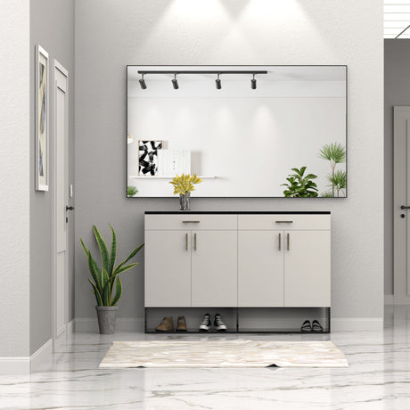 60 "x36" oversized modern square bathroom mirror with Balk frame decorative large wall mirror aluminum frame vertical or horizon - V.I.P Digital Presence