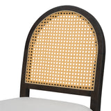 TREXM 5-piece retro functional cutlery set with 1 expandable dining table and 4 cushioned chairs with rattan backrests (espresso - V.I.P Digital Presence