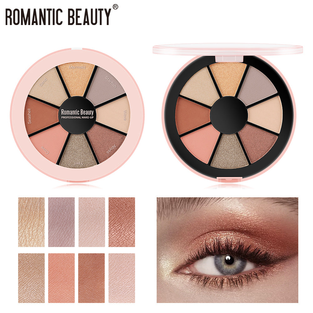 Romantic Beauty 8 Color Round Palette Eyeshadow Pearlescent Matte Eyeshadow Palette - V.I.P Digital Presence