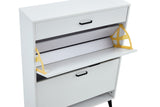 Shoe Cabinet , Shoe storage shelves, metal leg, White - V.I.P Digital Presence