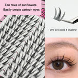 Large-capacity self-grafting eyelashes cartoon pure desire simulation natural single cluster butterfly girl 10 rows of sunflower - V.I.P Digital Presence