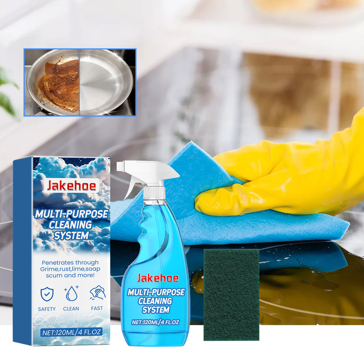 Multi Purpose Cleaning System, Gentle Decontamination Multi-Surface Foam Cleaner For Kitchen Cooktop Cookware - V.I.P Digital Presence