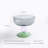 Household heat-resistant cute stained glass bowl tall dessert bowl sugar bowl household taro round ice cream bowl yogurt bowl - V.I.P Digital Presence